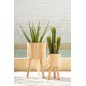 Set de 3 cache-pot en bois naturel 27x27x50 cm Set de 3 cache-pot en bois naturel 27x27x50 cm