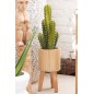 Set de 3 cache-pot en bois naturel 27x27x50 cm Set de 3 cache-pot en bois naturel 27x27x50 cm