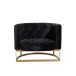 Fauteuil bouton 1 personne avec coussin en textile noir 90x75x73 cm