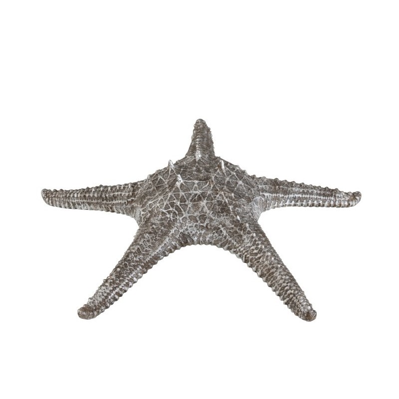 Estrella de mar resina gris/plateado 37x37 cm