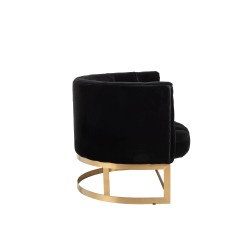 Fauteuil bouton 1 personne avec coussin en textile noir 90x75x73 cm