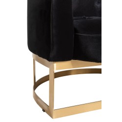 Fauteuil bouton 1 personne avec coussin en textile noir 90x75x73 cm