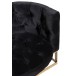 Fauteuil bouton 1 personne avec coussin en textile noir 90x75x73 cm