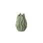 Vase ondulé en céramique vert 10x10x15 cm Vase ondulé en céramique vert 10x10x15 cm