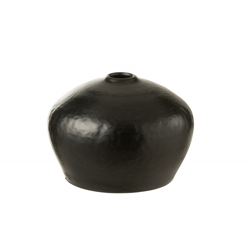 Vase bas en céramique noir 27x28x20 cm