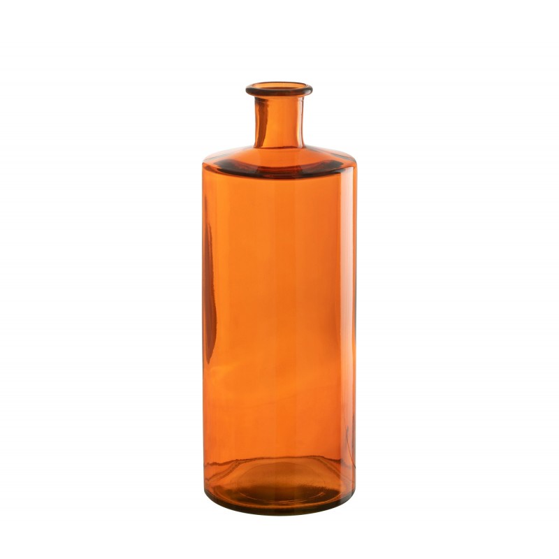 Vase bouteille en verre rouge 15x15x40 cm