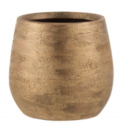 Cache-pot irrégulier en céramique doré 24x24x23 cm