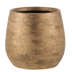 Maceta irregular rugoso cerámica oro Alt. 23 cm