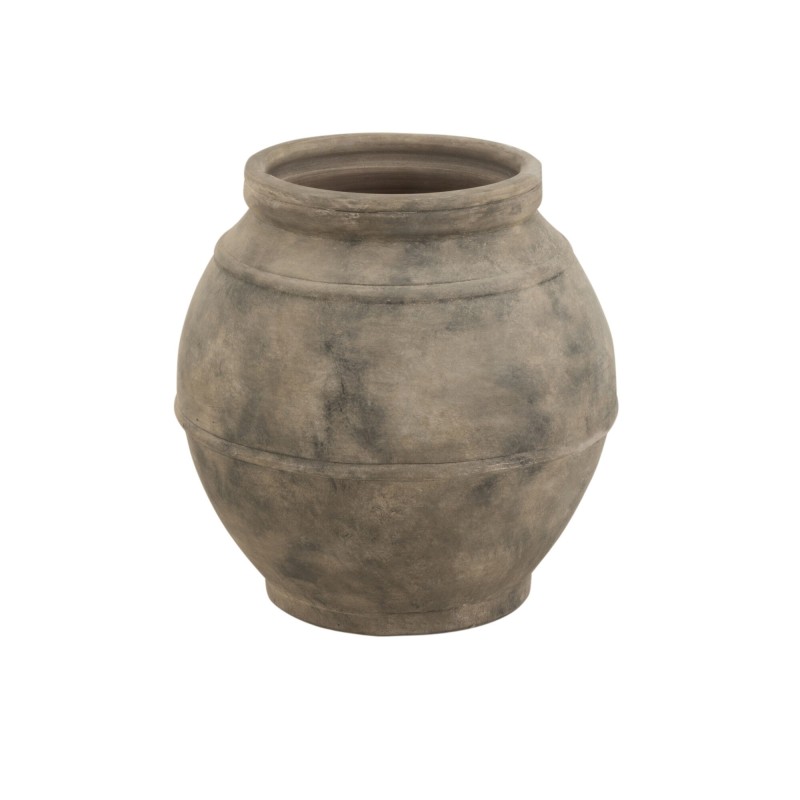 Cache-pot ovale en céramique marron 38x38x38 cm