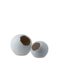 Cache-pot oblique en céramique Blanc 24x23.5x22cm