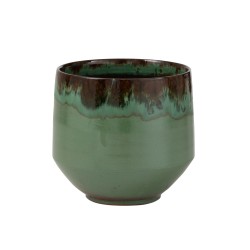Cache-pot en céramique verte 27x27x27cm