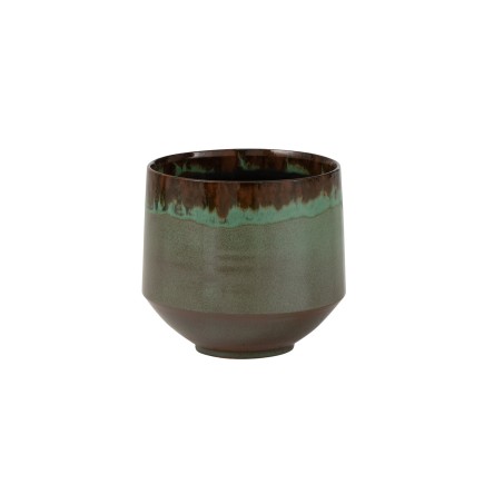 Cache-pot en céramique verte 20x20x20cm
