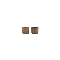 Lot de 2 cache-pots en céramique or cuivré 13.5x12.5cm