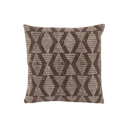 Cuscino quadrato con rombi in cotone marrone 45x45cm