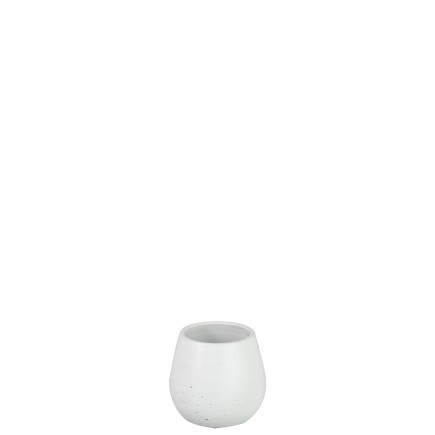 Vaso di fiori in ceramica bianca 14,5x14,5x14 cm