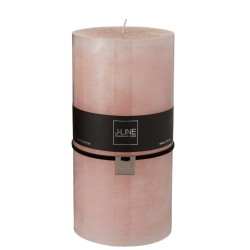 Bougie cylindrique 140H en Paraffine rose 10x10x20 cm