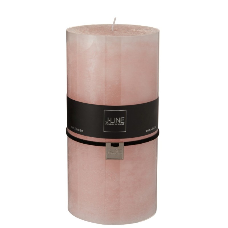 Bougie cylindrique 140H en Paraffine rose 10x10x20 cm