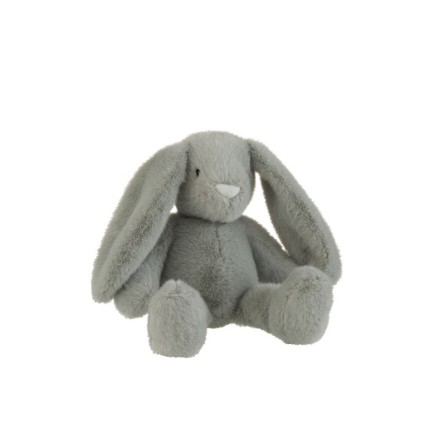 Doudou peluche lapin gris foncé 24x26x28 cm