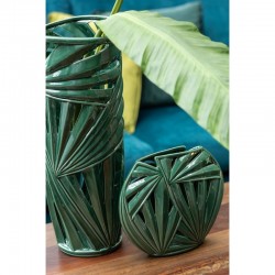 Vase Ovale Tropical Ceramique Vert Small