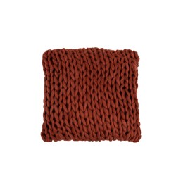 Cuscino quadrato lavorato a maglia in acrilico rosso 40x40cm