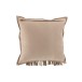 Cuscino quadrato con frange in pelle grigio chiaro 41x41cm Cuscino quadrato con frange in pelle grigio chiaro 41x41cm