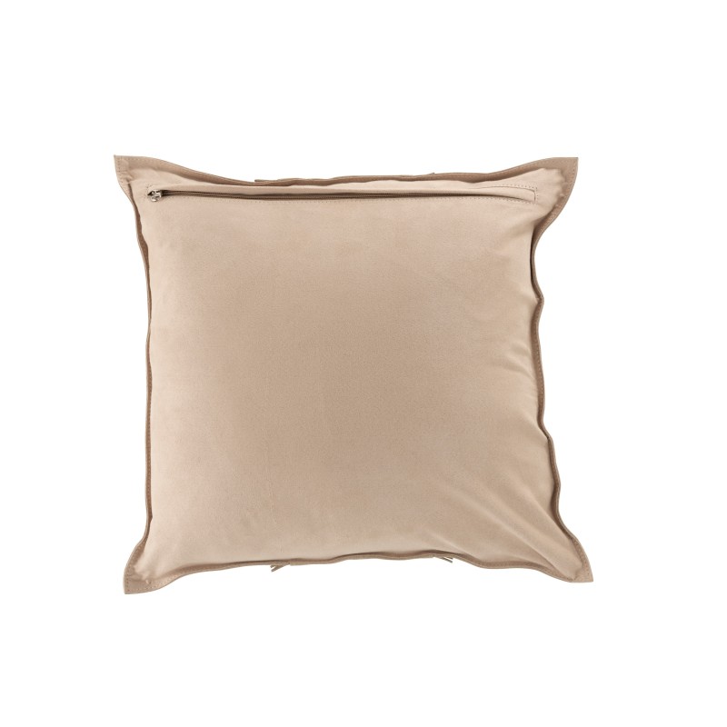 Cuscino quadrato con linea in pelle grigio chiaro 43x43cm Cuscino quadrato con linea in pelle grigio chiaro 43x43cm