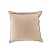 Cuscino quadrato con linea in pelle grigio chiaro 43x43cm Cuscino quadrato con linea in pelle grigio chiaro 43x43cm