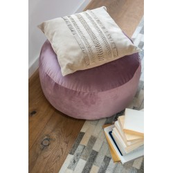 Coussin carré avec ligne en cuir gris clair 43x43cm
