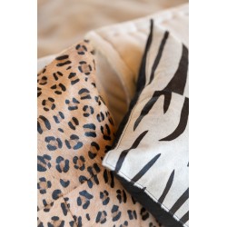 2 coussins jungle en cuir marron 45x45cm