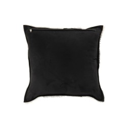 Coussin carré vache en cuir blanc et noir 40x40cm