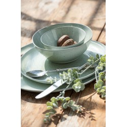 Assiette plate en céramique vert menthe D23cm