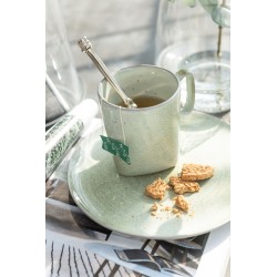 Assiette plate en céramique vert menthe D23cm