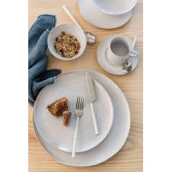 Taza de café con platillo de porcelana blanca de 15.5 cm de diámetro