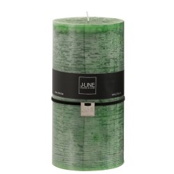 Bougie cylindrique 140H en Paraffine vert 10x10x20 cm