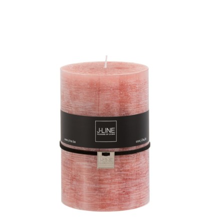 Bougie cylindrique 110H en Paraffine rose 10x10x15 cm