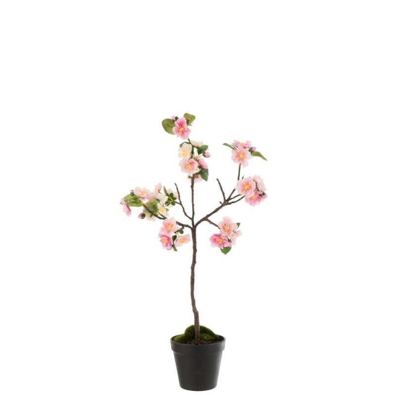 Árbol de flor plástico rosa/marrón Alt. 50 cm