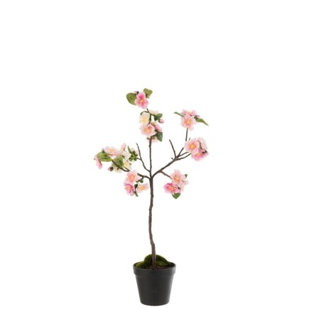 Árbol de flor plástico rosa/marrón Alt. 50 cm