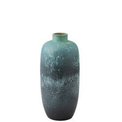 Vase vintage haut en céramique bleu 33x33x72 cm