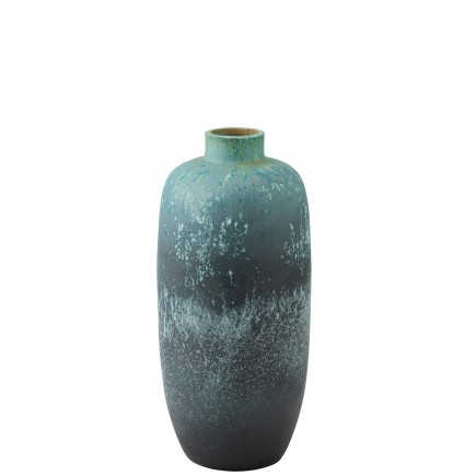 Vase vintage haut en céramique bleu 33x33x72 cm
