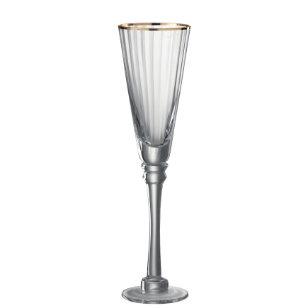 verre à champagne en verre transparent - or 7x7x27 cm