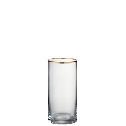 Verre haut col doré en verre transparent 7x7x15 cm