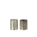 Set de 2 photophores en verre argent 9x9x11.5 cm Set de 2 photophores en verre argent 9x9x11.5 cm