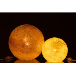 Lámpara de bola de vidrio amarillo para colocar de 29x29x29 cm
