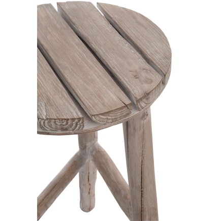 Tabouret rond bois blanc 40*40*53cm