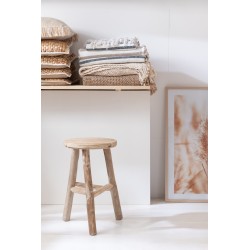 Tabouret rond bois blanc 40*40*53cm