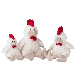 GALLINA PELUCHE BEIS/ROJO LARGE