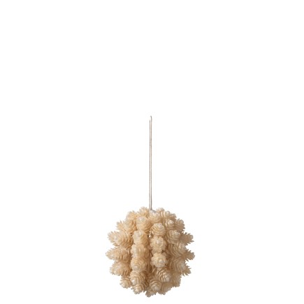 Bola de piña de plástico marrón de 12x12x12 cm