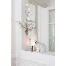 Branche de pompons en plastique blanc 28x6x113 cm