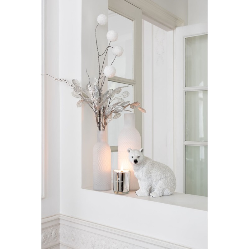 Branche de pompons en plastique blanc 28x6x113 cm