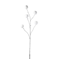 Branche de pompons en plastique blanc 28x6x113 cm